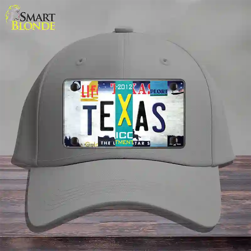 Texas Strip Art Novelty License Plate Hat Tag Cotton / Gray