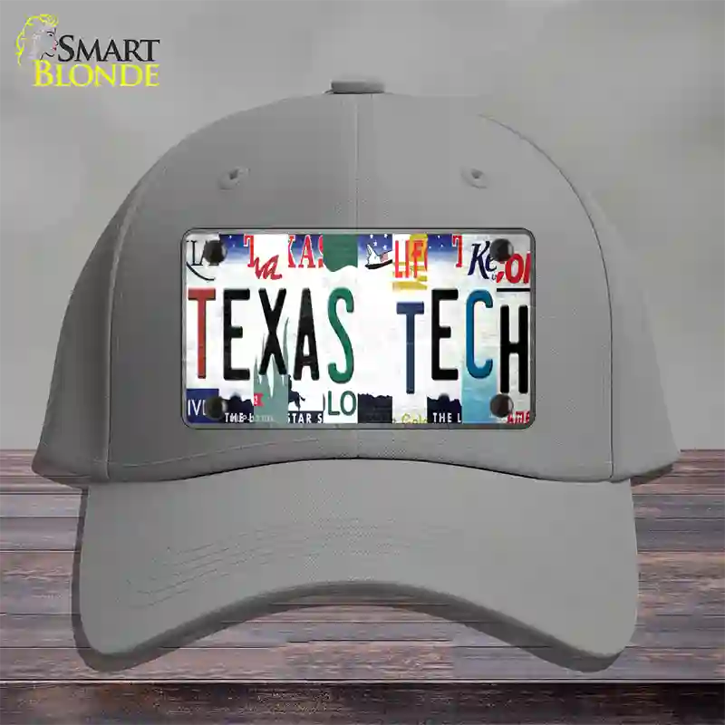 Texas Tech Strip Art Novelty License Plate Hat Tag Cotton / Gray