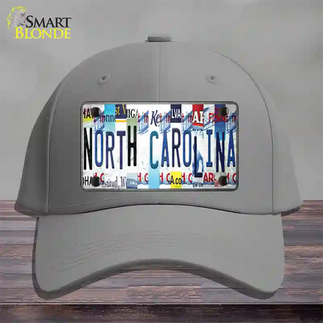 North Carolina Strip Art Novelty License Plate Hat Tag Cotton / Gray