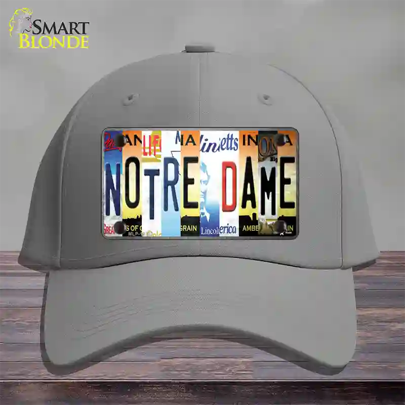 Notre Dame Strip Art Novelty License Plate Hat Tag Cotton / Gray