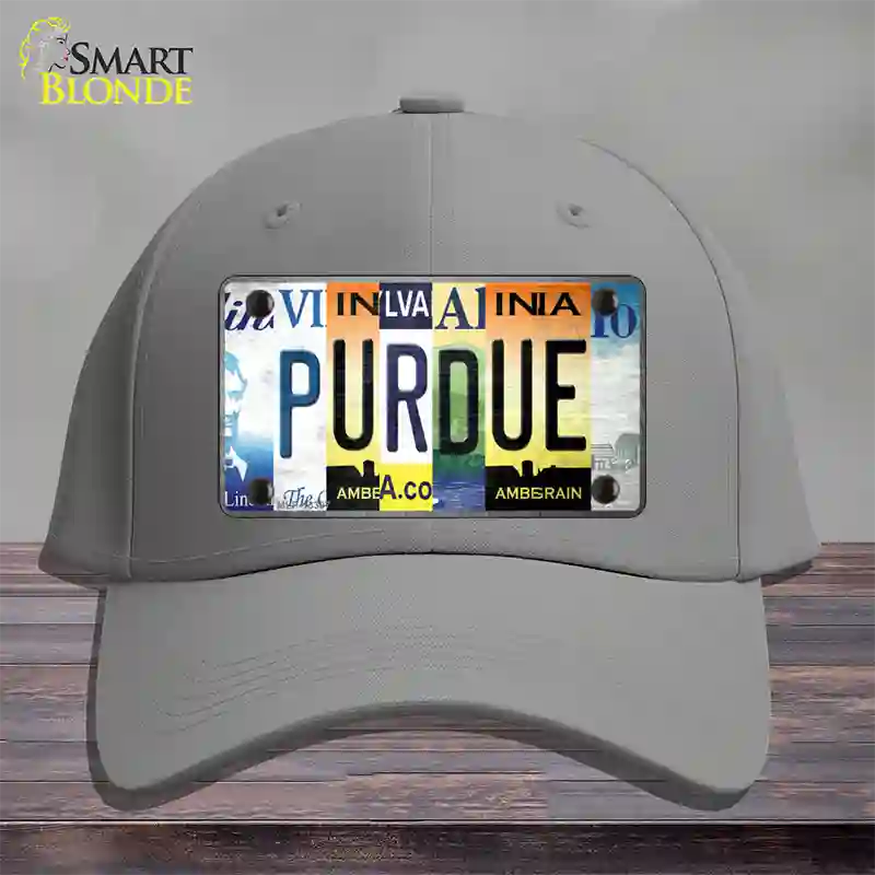 Purdue Strip Art Novelty License Plate Hat Tag Cotton / Gray