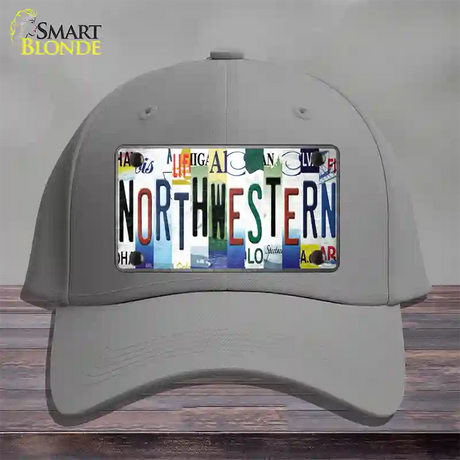 Northwestern Strip Art Novelty License Plate Hat Tag Cotton / Gray