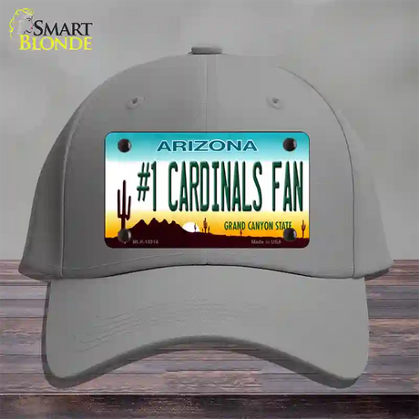 Number 1 Cardinals Fan Novelty License Plate Hat Tag Cotton / Gray