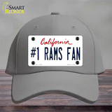 Number 1 Rams Fan Novelty License Plate Hat Tag Cotton / Gray