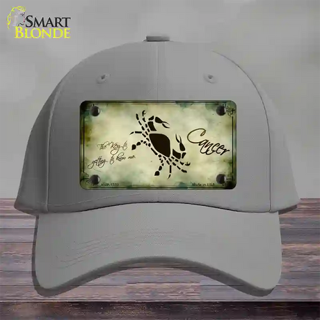 Cancer Zodiac Novelty License Plate Hat Cotton / Gray