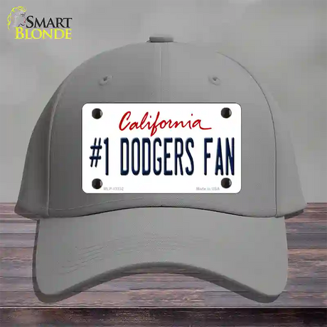 Number 1 Dodgers Fan Novelty License Plate Hat Tag Cotton / Gray