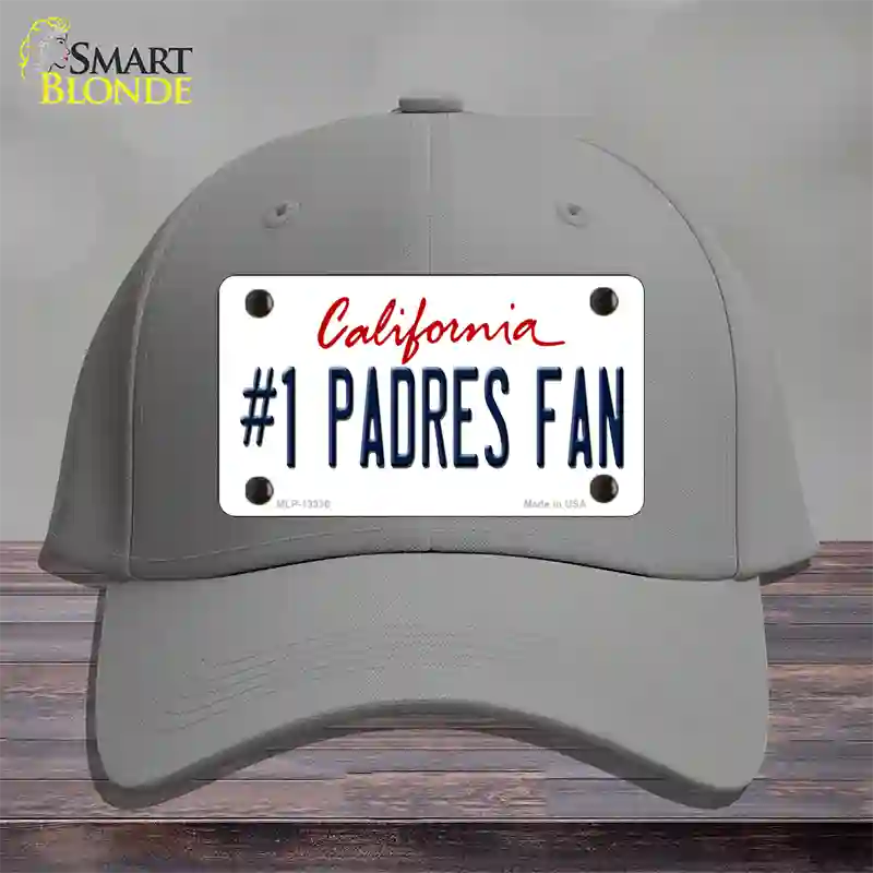 Number 1 Padres Fan Novelty License Plate Hat Tag Cotton / Gray