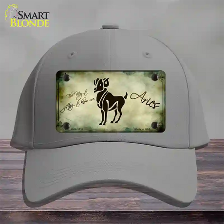 Aries Zodiac Novelty License Plate Hat Cotton / Gray