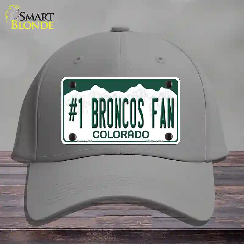 Number 1 Broncos Fan Novelty License Plate Hat Tag Cotton / Gray