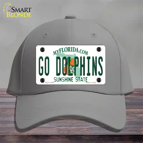 Go Dolphins Novelty License Plate Hat Tag Cotton / Gray