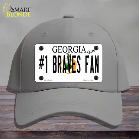 Number 1 Braves Fan Novelty License Plate Hat Tag Cotton / Gray