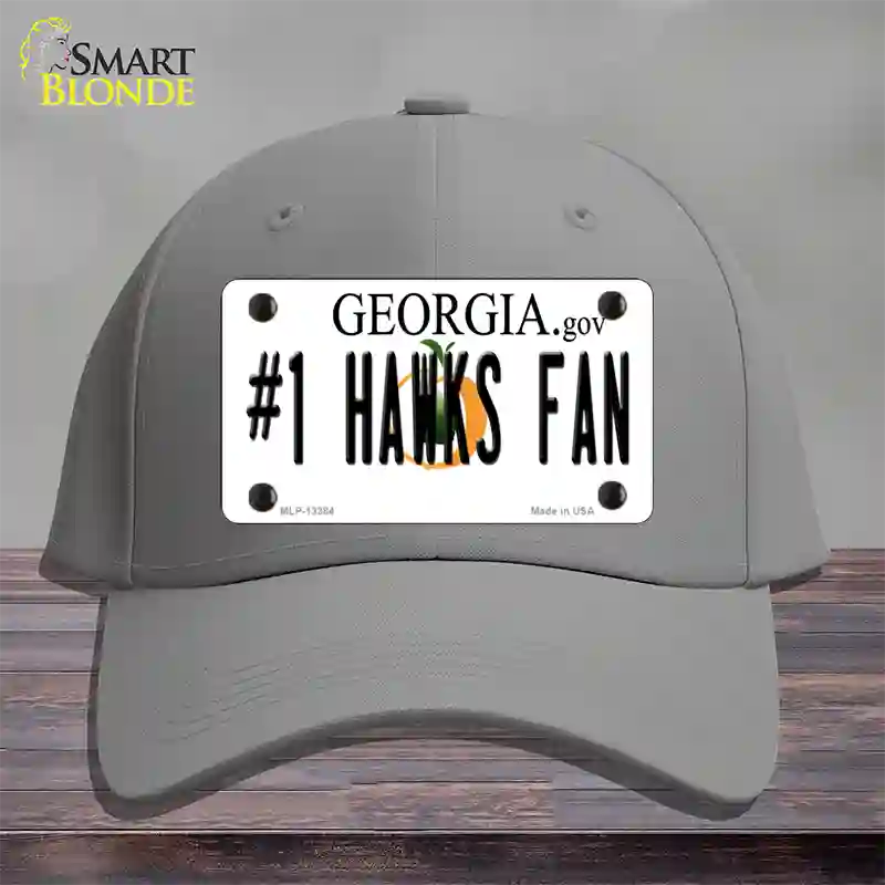 Number 1 Hawks Fan Novelty License Plate Hat Tag Cotton / Gray