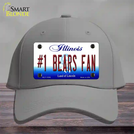 Number 1 Bears Fan Novelty License Plate Hat Tag Cotton / Gray