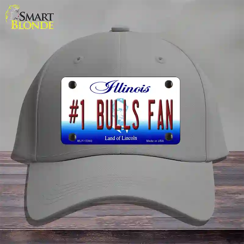 Number 1 Bulls Fan Novelty License Plate Hat Tag Cotton / Gray