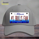 Number 1 Bulls Fan Novelty License Plate Hat Tag Cotton / Gray