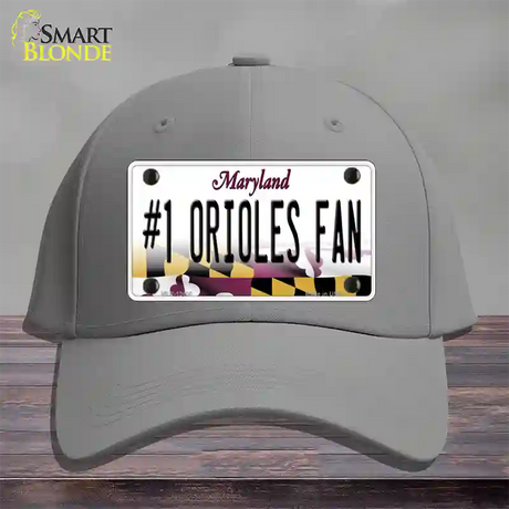 Number 1 Orioles Fan Novelty License Plate Hat Tag Cotton / Gray