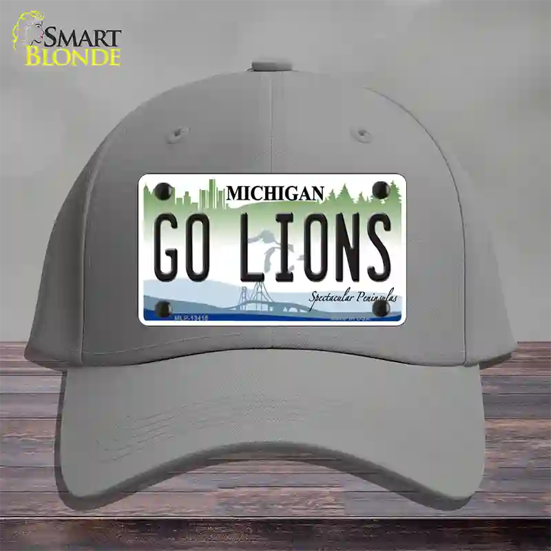 Go Lions Novelty License Plate Hat Tag Cotton / Gray