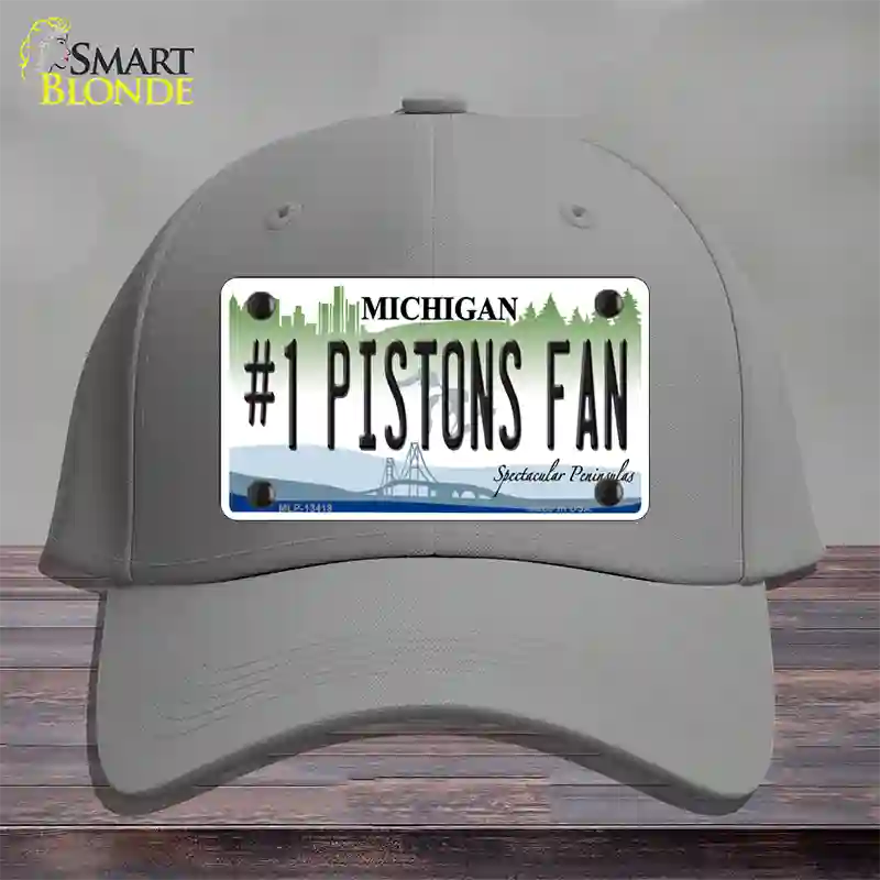 Number 1 Pistons Fan Novelty License Plate Hat Tag Cotton / Gray