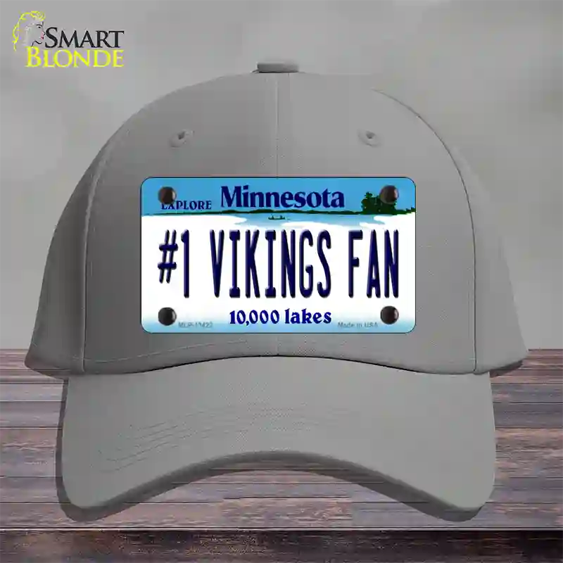 Number 1 Vikings Fan Novelty License Plate Hat Tag Cotton / Gray