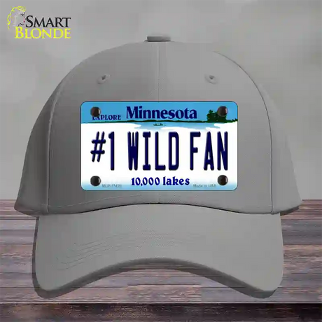 Number 1 Wild Fan Novelty License Plate Hat Tag Cotton / Gray