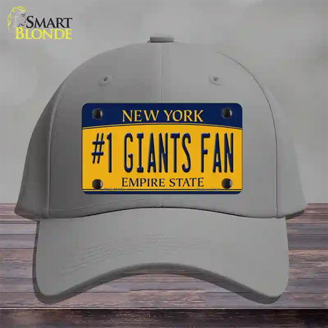 Number 1 Giants Fan New York Novelty License Plate Hat Tag Cotton / Gray