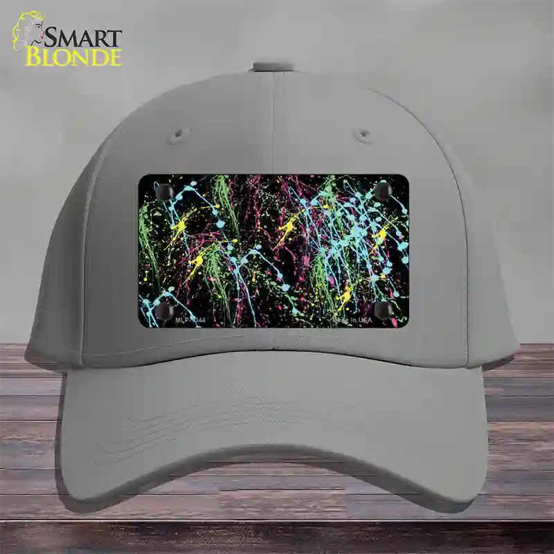 Paint Splashes Novelty License Plate Hat Cotton / Gray