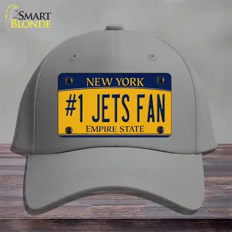 Number 1 Jets Fan New York Novelty License Plate Hat Tag Cotton / Gray