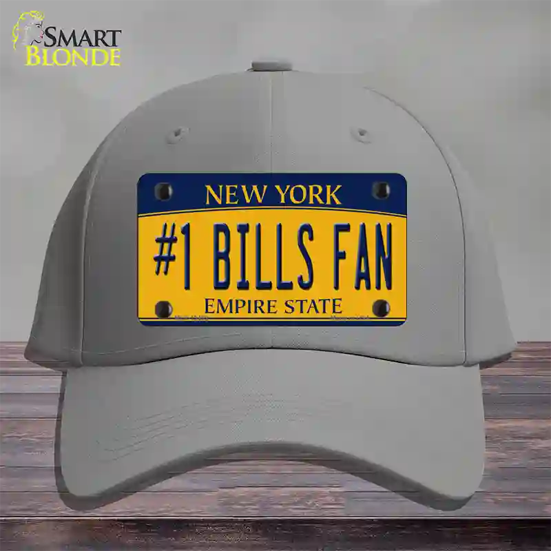 Number 1 Bills Fan Novelty License Plate Hat Tag Cotton / Gray