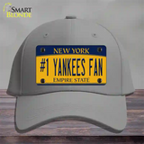 Number 1 Yankees Fan Novelty License Plate Hat Tag Cotton / Gray