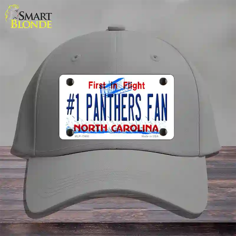 Number 1 Panthers Fan NC Novelty License Plate Hat Tag Cotton / Gray