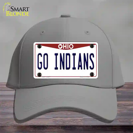 Go Indians Novelty License Plate Hat Tag Cotton / Gray