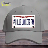 Number 1 Blue Jackets Fan Novelty License Plate Hat Tag Cotton / Gray