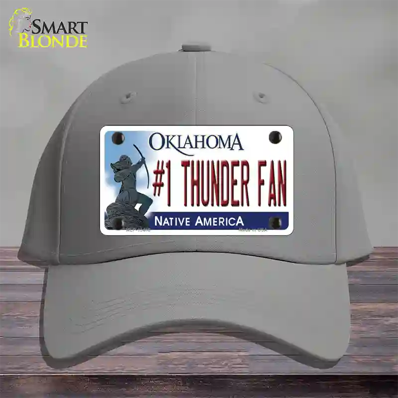 Number 1 Thunder Fan Novelty License Plate Hat Tag Cotton / Gray