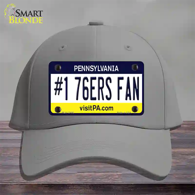 Number 1 76ers Fan Novelty License Plate Hat Tag Cotton / Gray