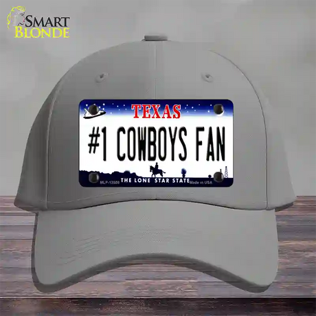 Number 1 Cowboys Fan Novelty License Plate Hat Tag Cotton / Gray