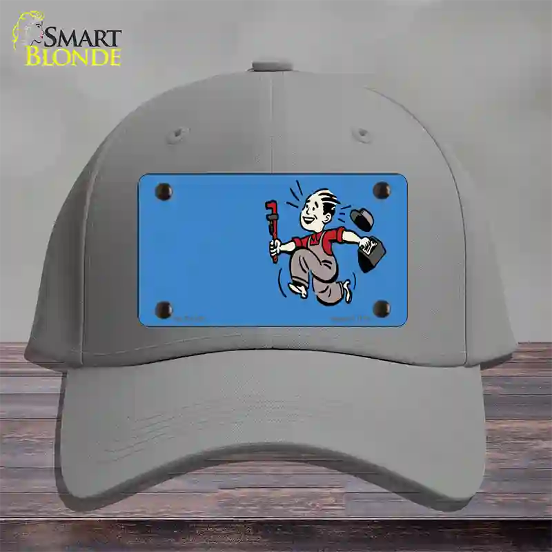 Plumber Offset Novelty License Plate Hat Cotton / Gray