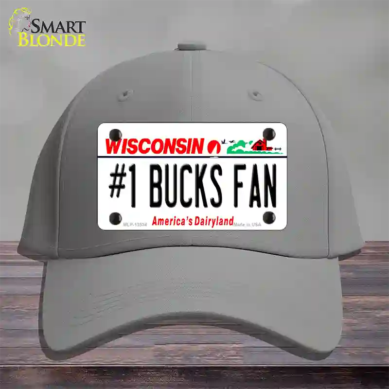 Number 1 Bucks Fan Novelty License Plate Hat Tag Cotton / Gray