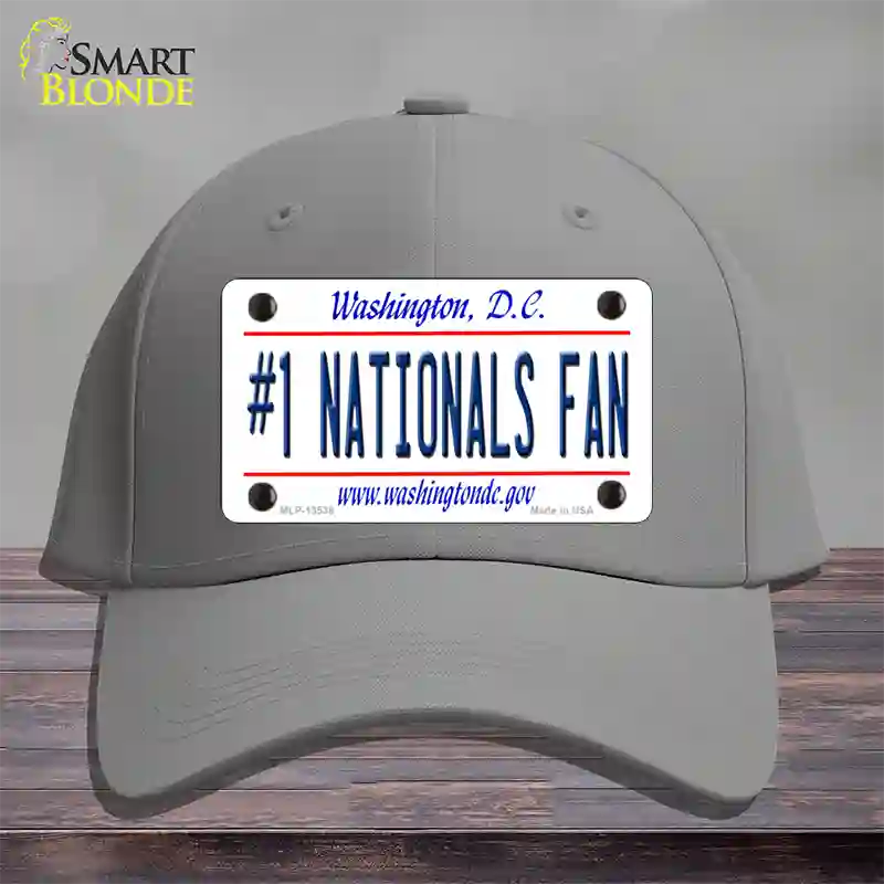 Number 1 Nationals Fan Novelty License Plate Hat Tag Cotton / Gray