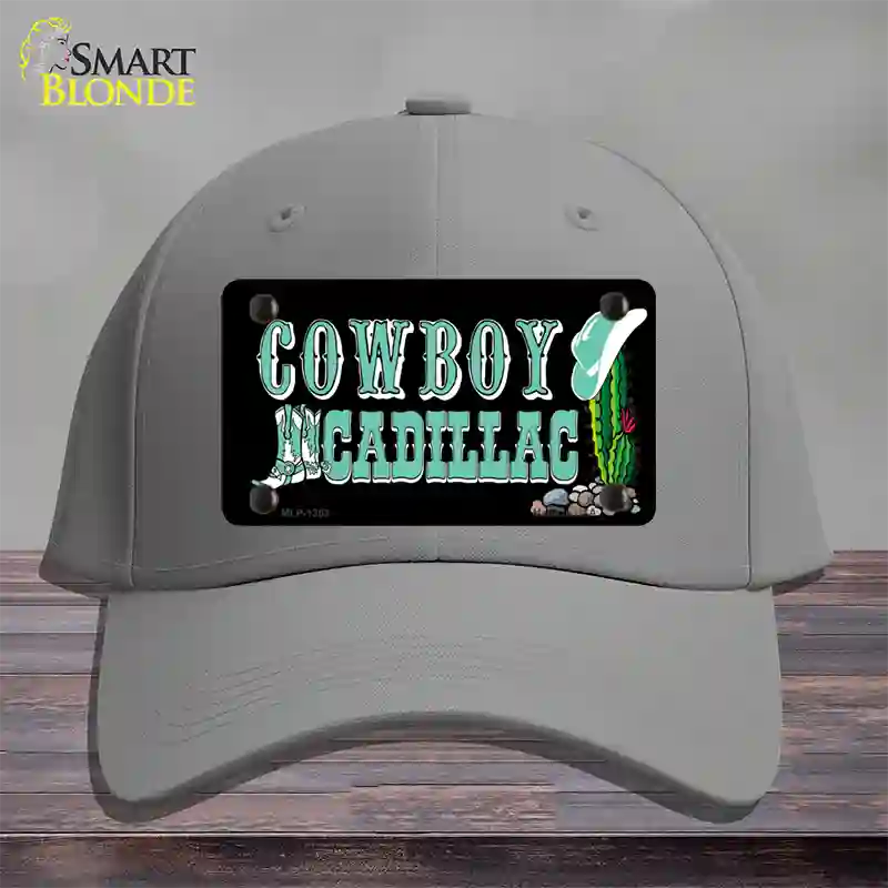 Cowboy Cadillac Novelty License Plate Hat Cotton / Gray