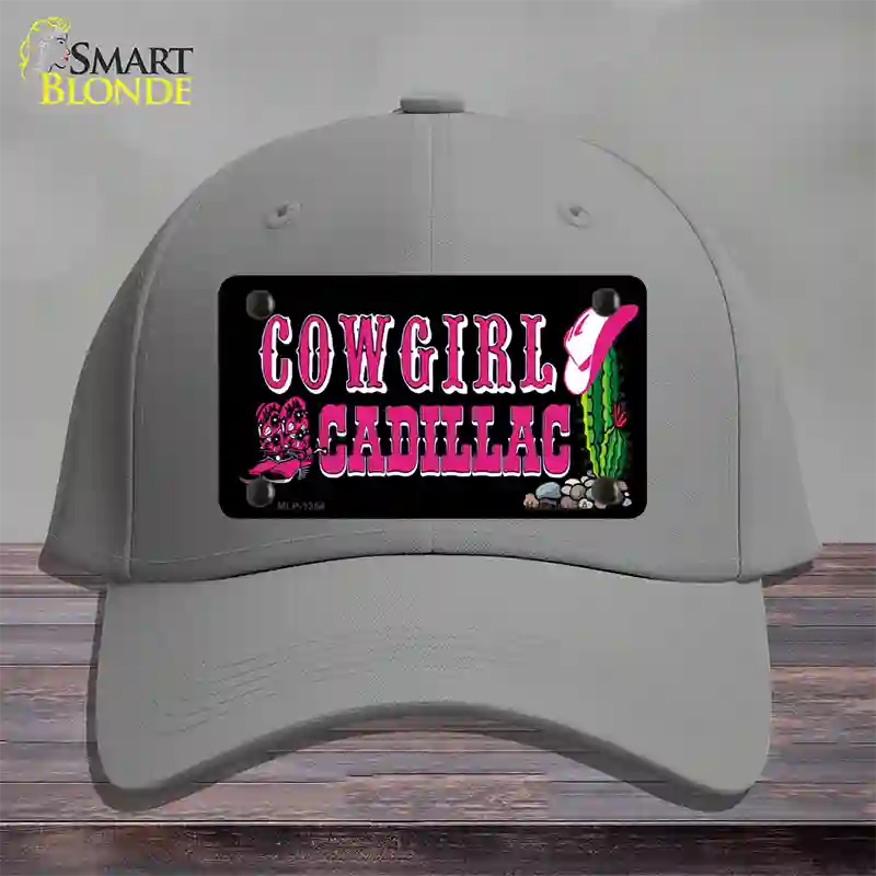 Cowgirl Cadillac Novelty License Plate Hat Cotton / Gray