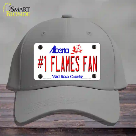 Number 1 Flames Fan Novelty License Plate Hat Tag Cotton / Gray