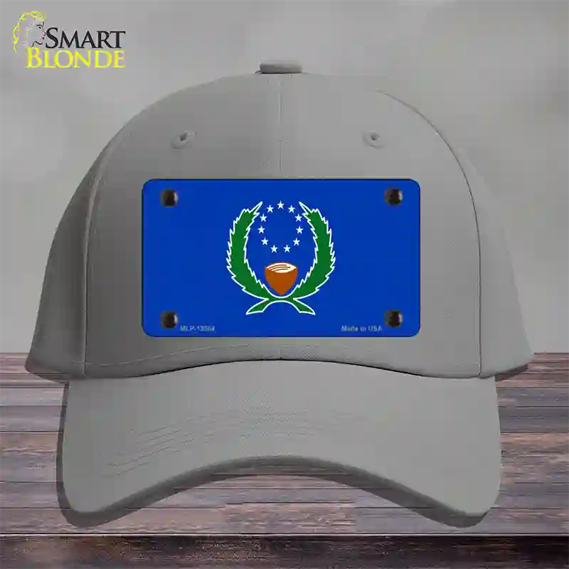 Pohnpei Flag Novelty License Plate Hat Cotton / Gray