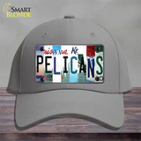 Pelicans Strip Art Novelty License Plate Hat Tag Cotton / Gray