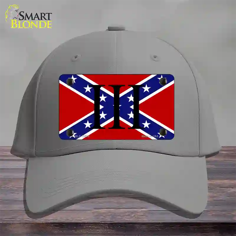 3 Percenter Confederate Novelty License Plate Hat Tag Cotton / Gray