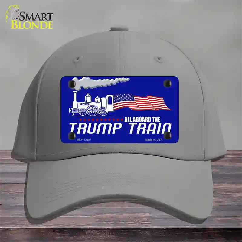 Trump Train Novelty License Plate Hat Tag Cotton / Gray