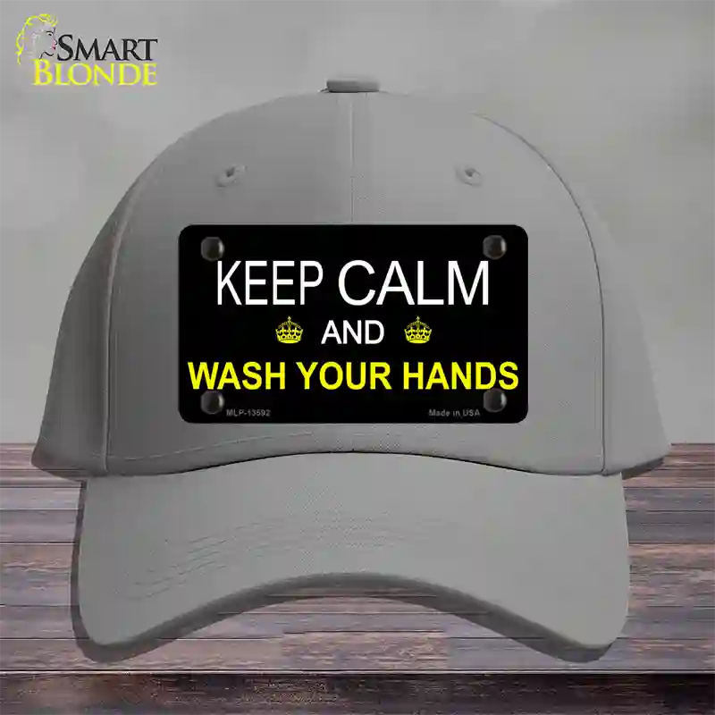 Keep Calm Wash Your Hands Novelty License Plate Hat Tag Cotton / Gray