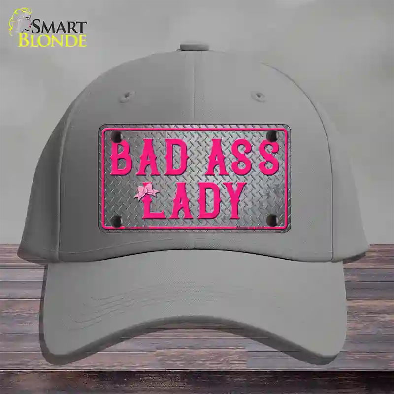 Bad Ass Lady Novelty License Plate Hat Tag Cotton / Gray