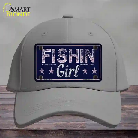 Fishin Girl Novelty License Plate Hat Tag Cotton / Gray