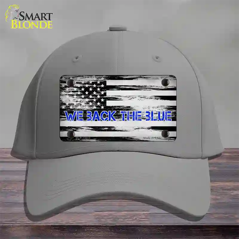 We Back The Blue Novelty License Plate Hat Tag Cotton / Gray