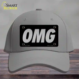 OMG Black Novelty License Plate Hat Tag Cotton / Gray